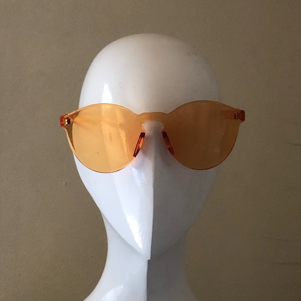 BZR Blenders Orange Shield Rimless Sunglasses